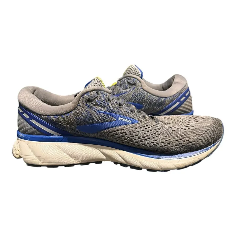 Brooks Men’s Ghost 11 Size 12 D Gray Blue Running Sneakers 1102881D006 Athletic